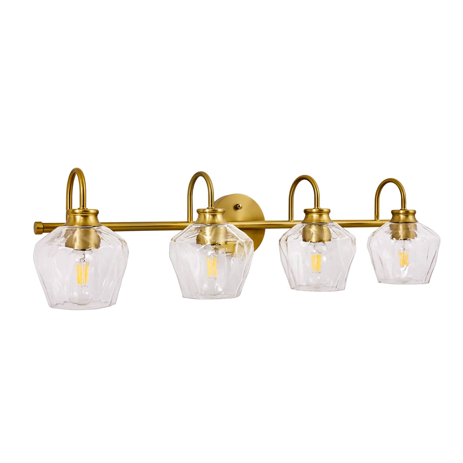 Contemporary Hammer Glass Shade Gooseneck Bathroom Wall Sconce