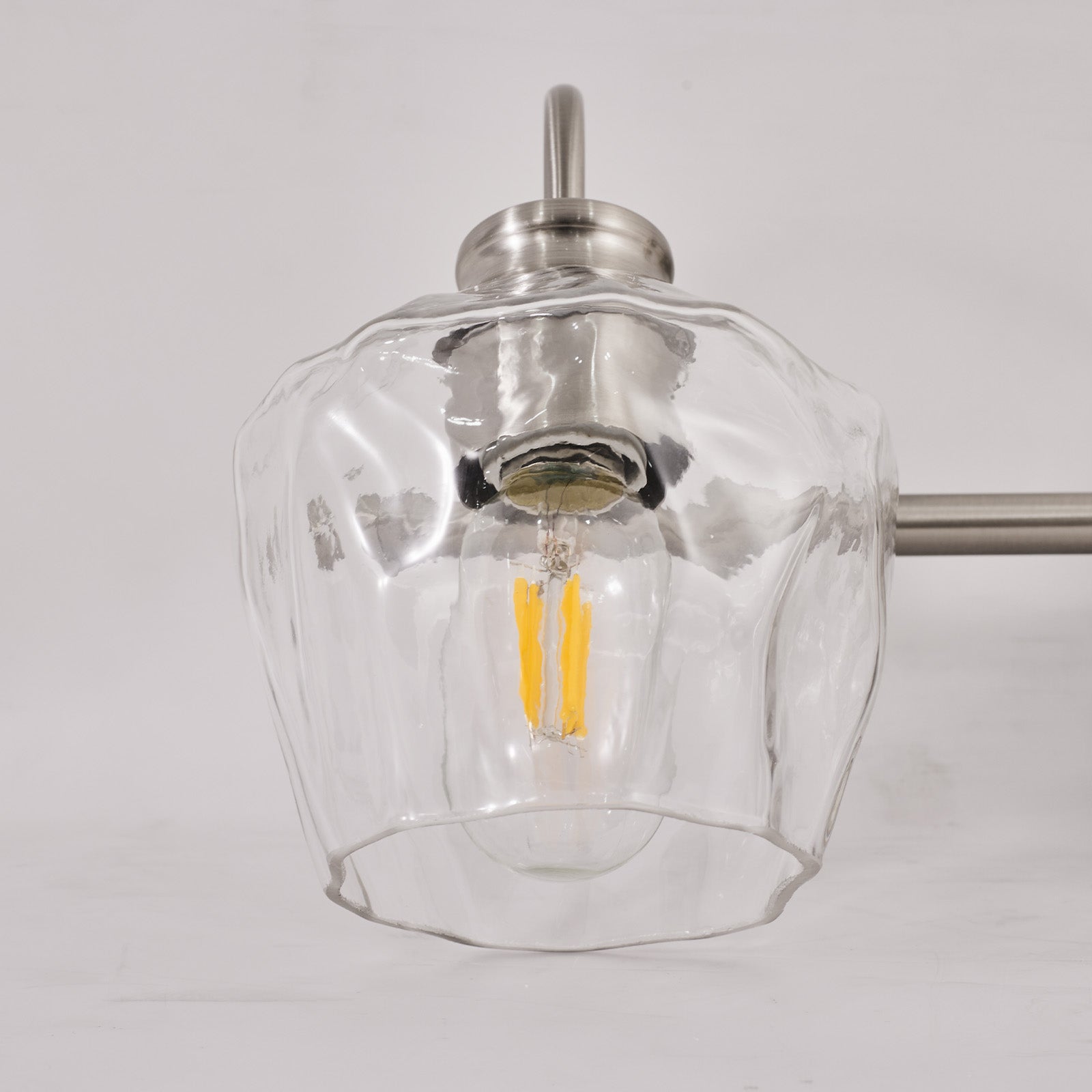 Contemporary Hammer Glass Shade Gooseneck Bathroom Wall Sconce