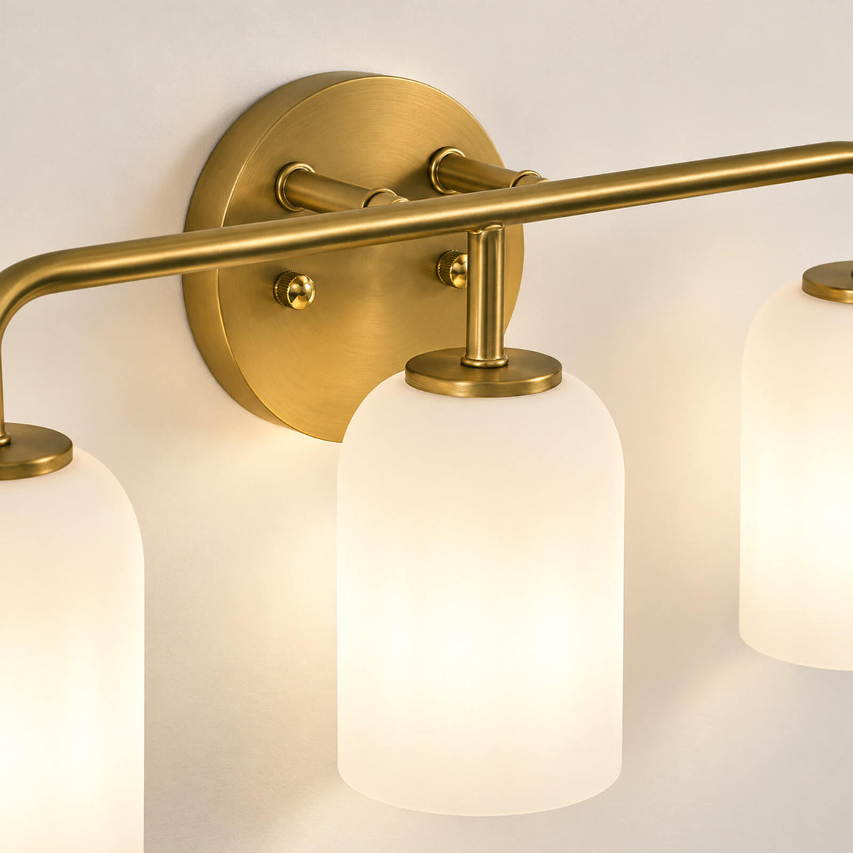 Modern Milk Glass Shade Vanity Light Wall Sconce