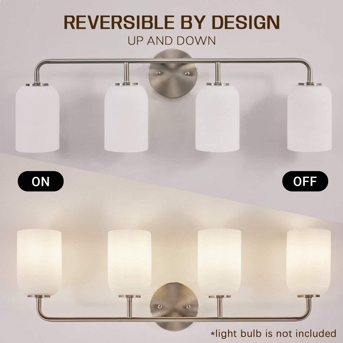 Modern Milk Glass Shade Vanity Light Wall Sconce