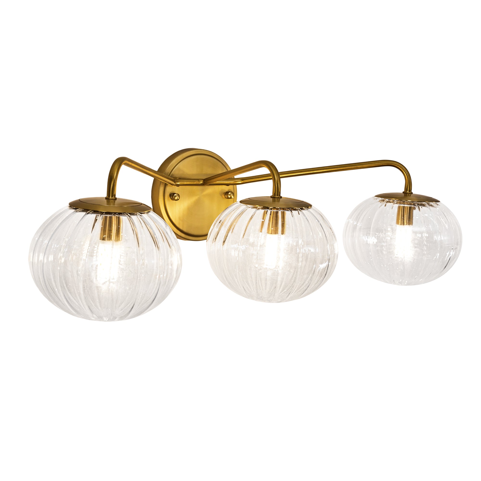 Contemporary Pumpkin Clear Glass Shades Bathroom Wall Sconce