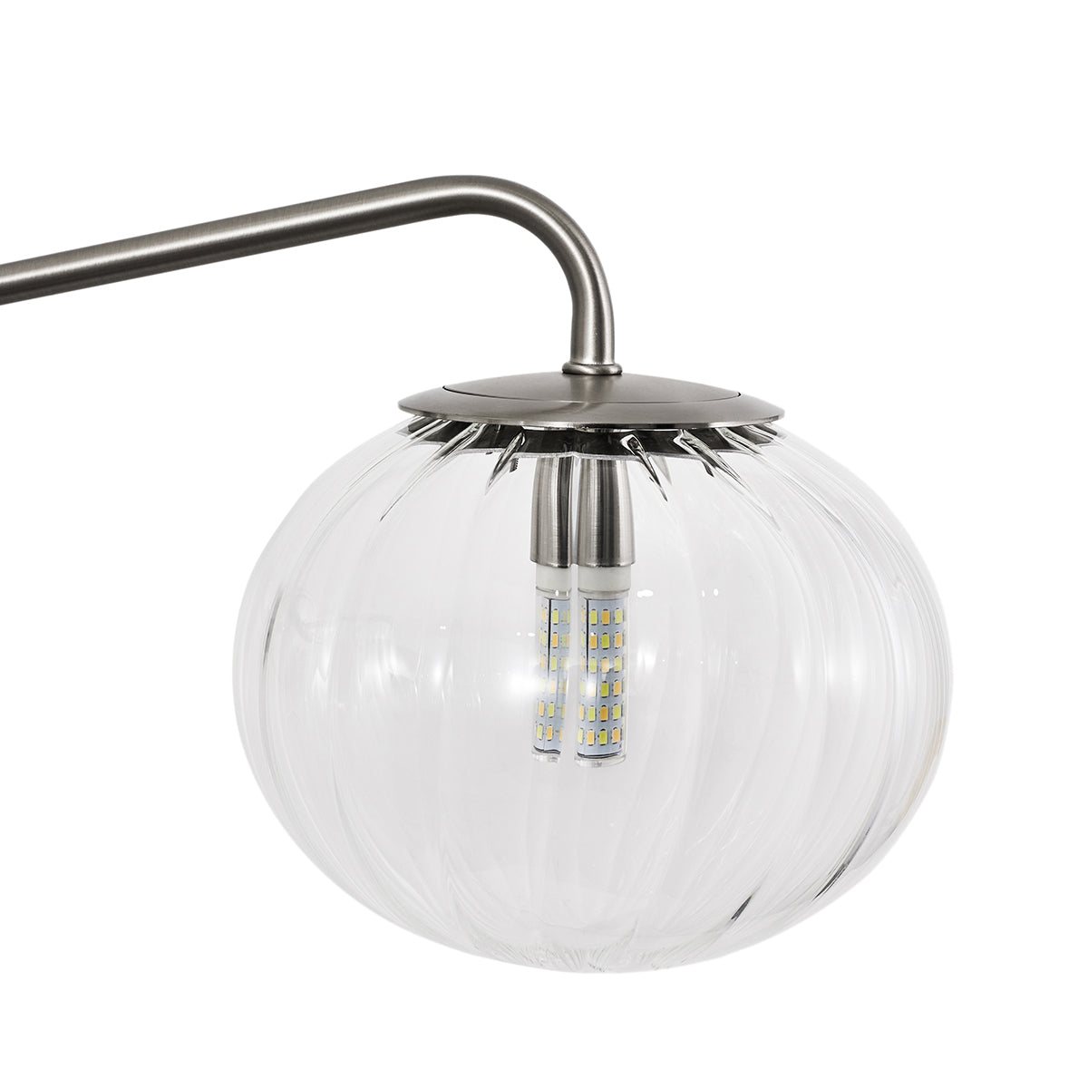 Contemporary Pumpkin Clear Glass Shade Bathroom Vanity Light