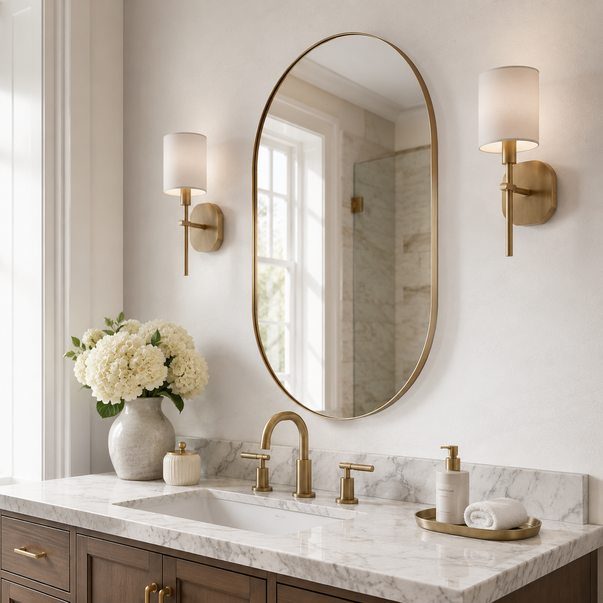 Modern Pill Shaped Capsule Wall Mirrors Long Oval Bathroom Vanity Mirror | Stainless Steel Frame