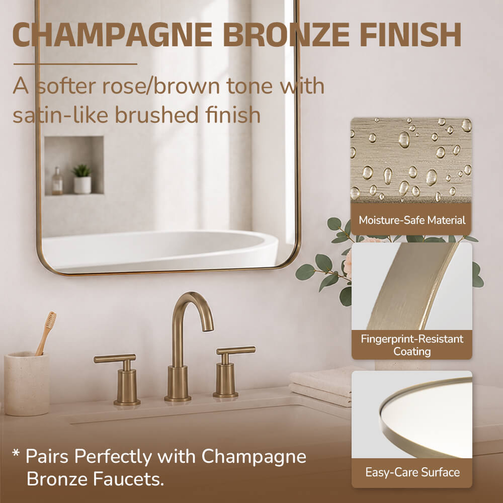 Contemporary Arched Bathroom Vanity Mirror | Stainless Steel Frame