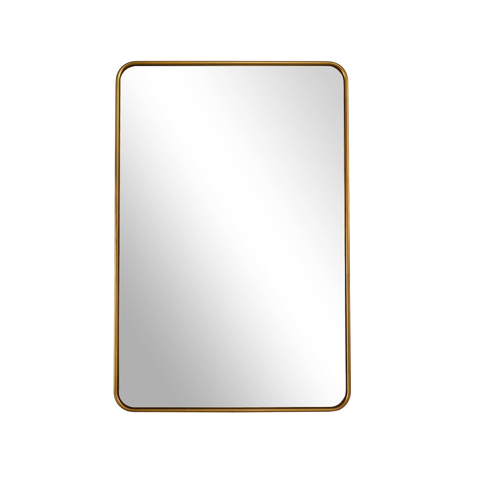 Contemporary Rounded Rectangular Bathroom Wall Mirror| Aluminum U-Tube Framed