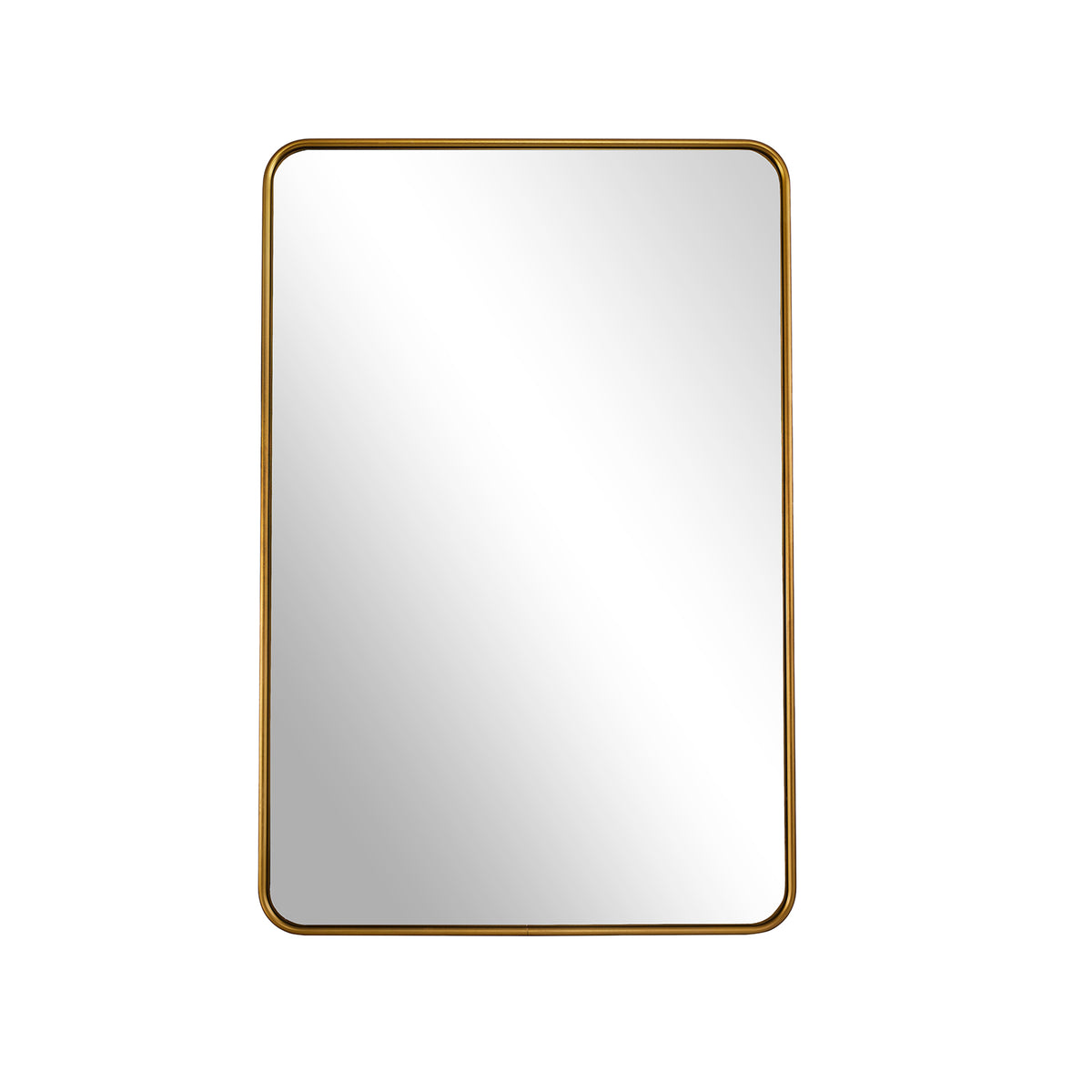 Contemporary Rounded Rectangular Bathroom Wall Mirror| Aluminum U-Tube Framed