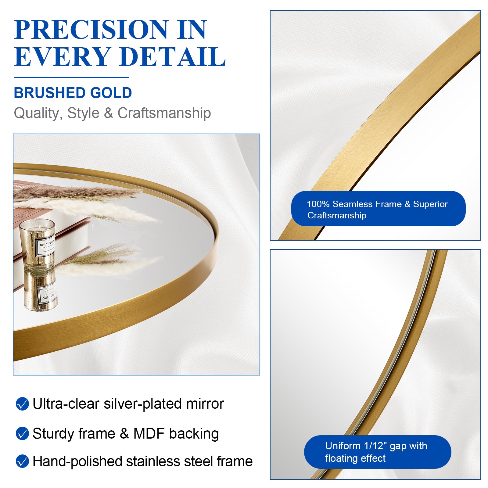 Open Box Like New: Contemporary Arched Bathroom Vanity Mirror