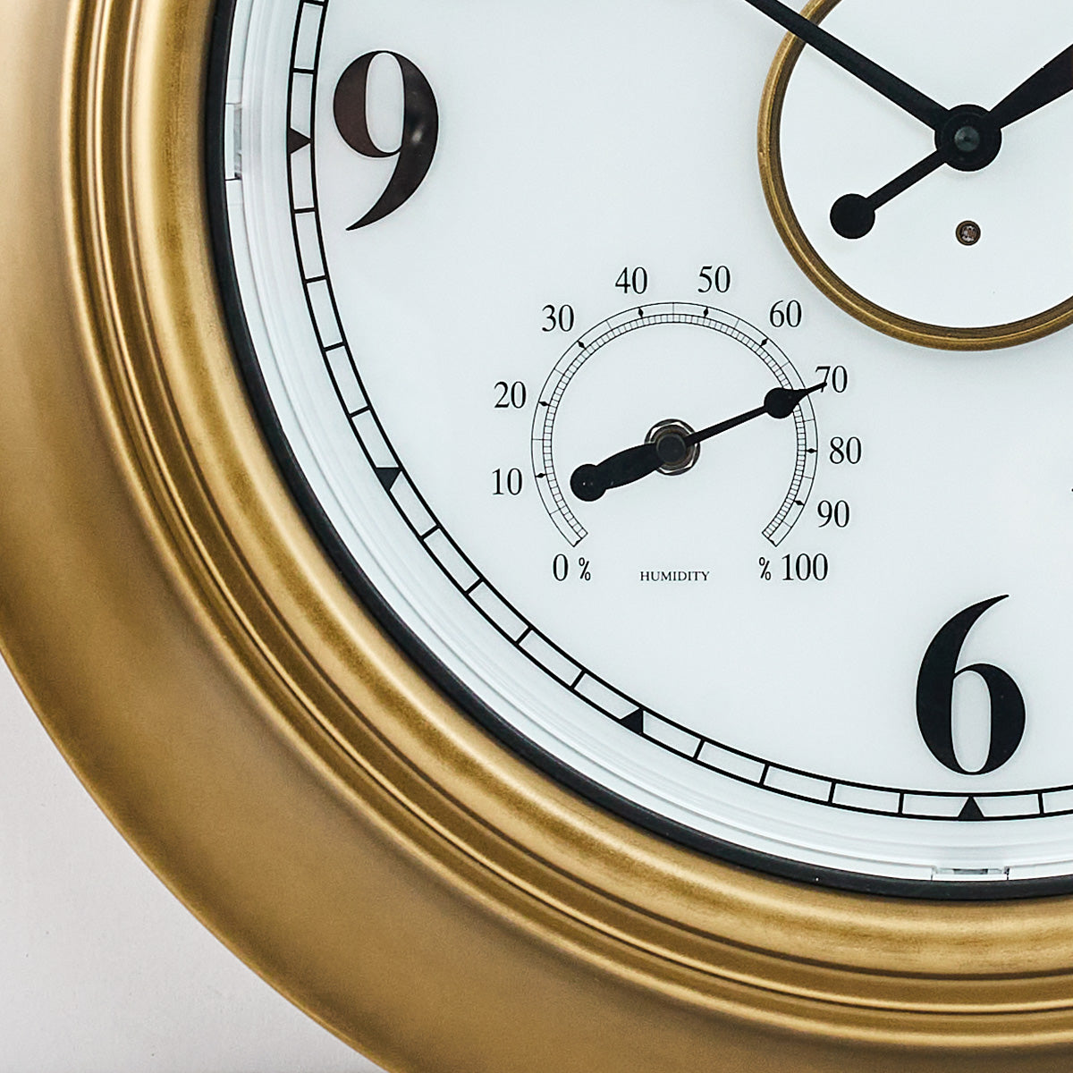 Contemporary Large Outdoor Wall Clock with Thermometer Weatherproof Illuminated ,21 Inch