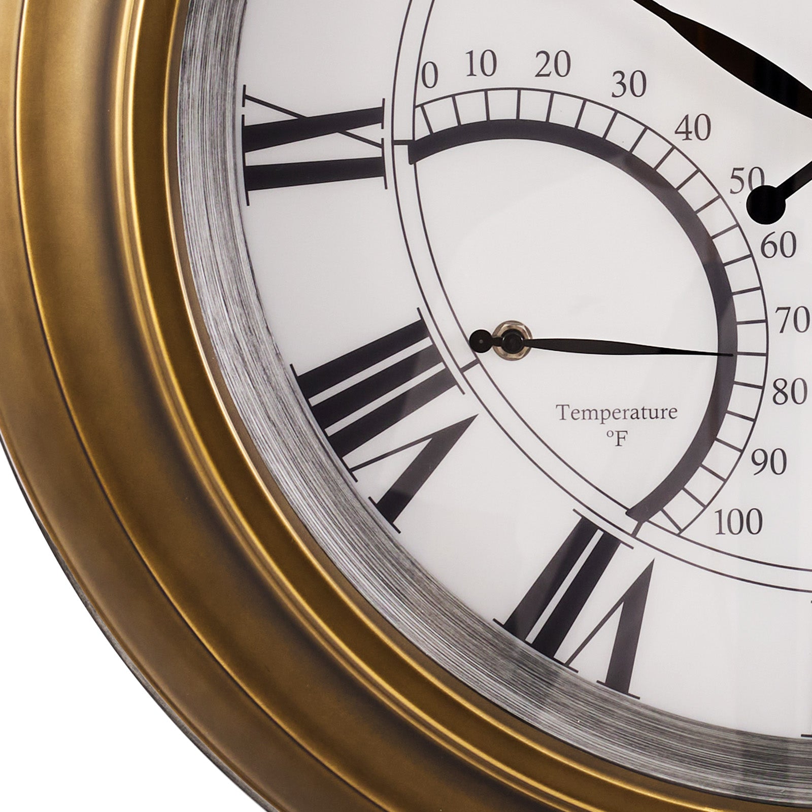 Contemporary Large Outdoor Wall Clock with Thermometer Waterproof Illuminated,24 Inch