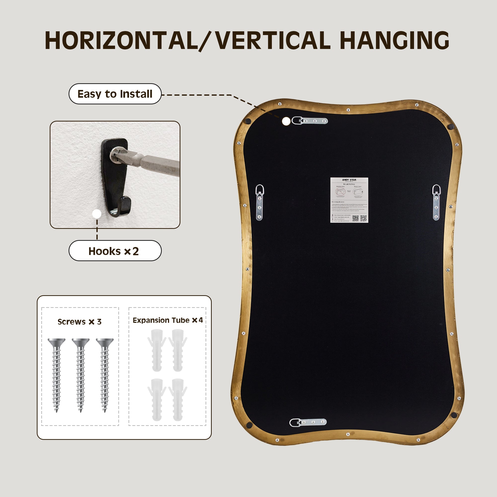 Contemporary Dual Concave Edge Rouded Scalloped Rectangle Wall Mirror | Stainless Steel Frame