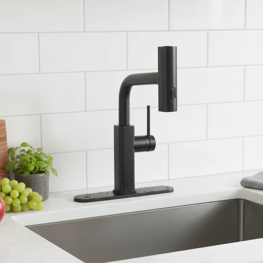 Modern Kitchen Faucet with Pull-Out Sprayer and Hot&Cold control