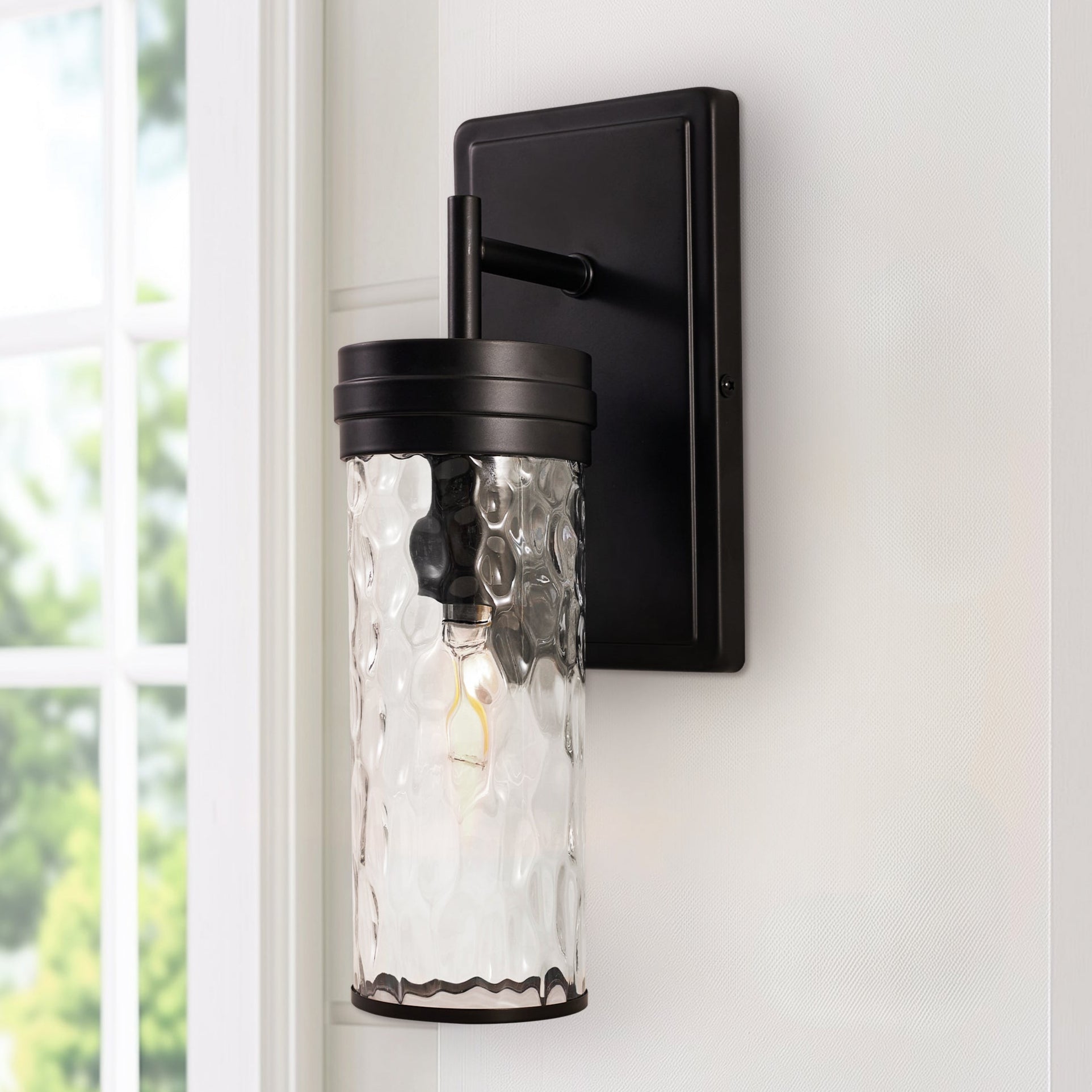 Tube Flow Hammer Glass Shade Bathroom Wall Sconces