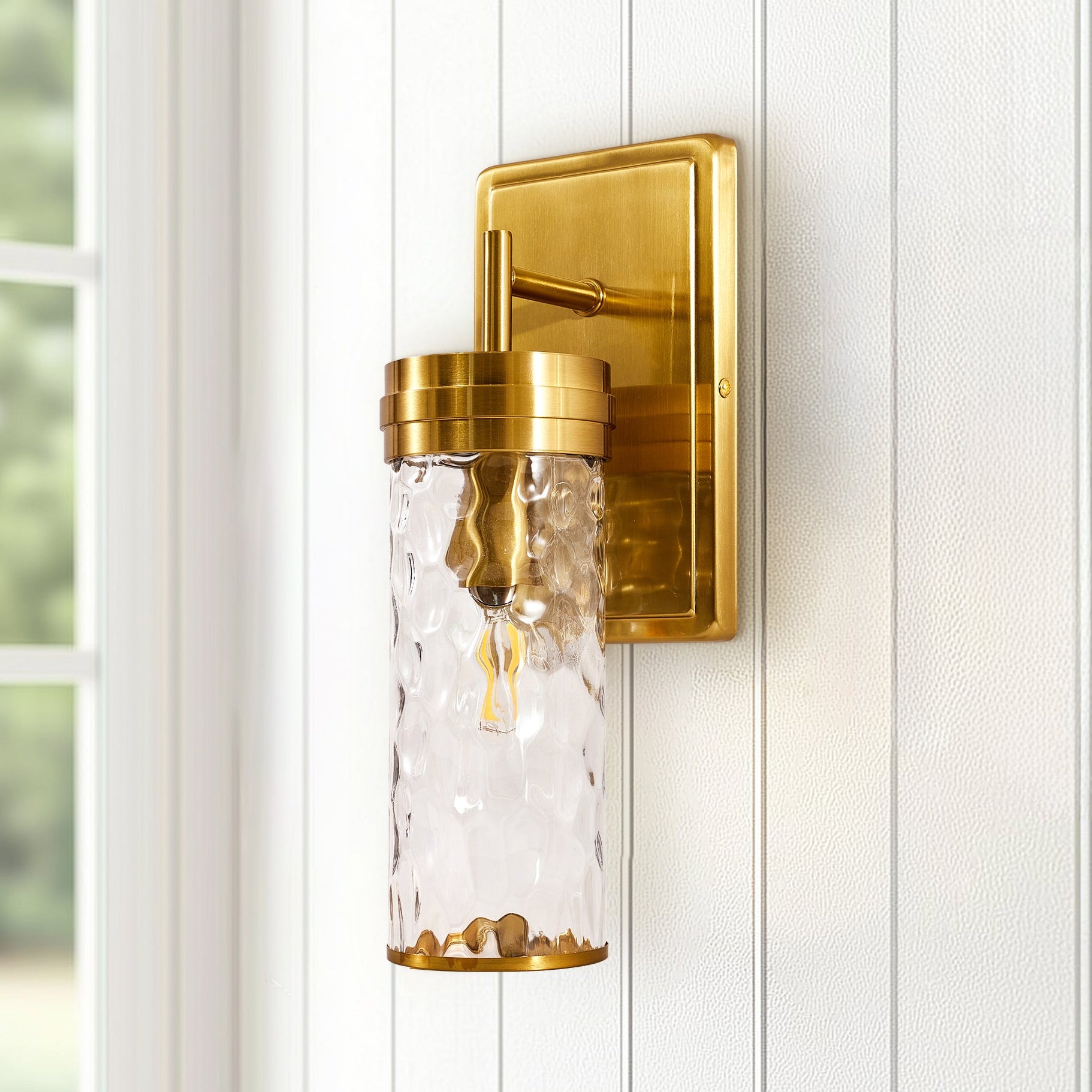 Tube Flow Hammer Glass Shade Bathroom Wall Sconces