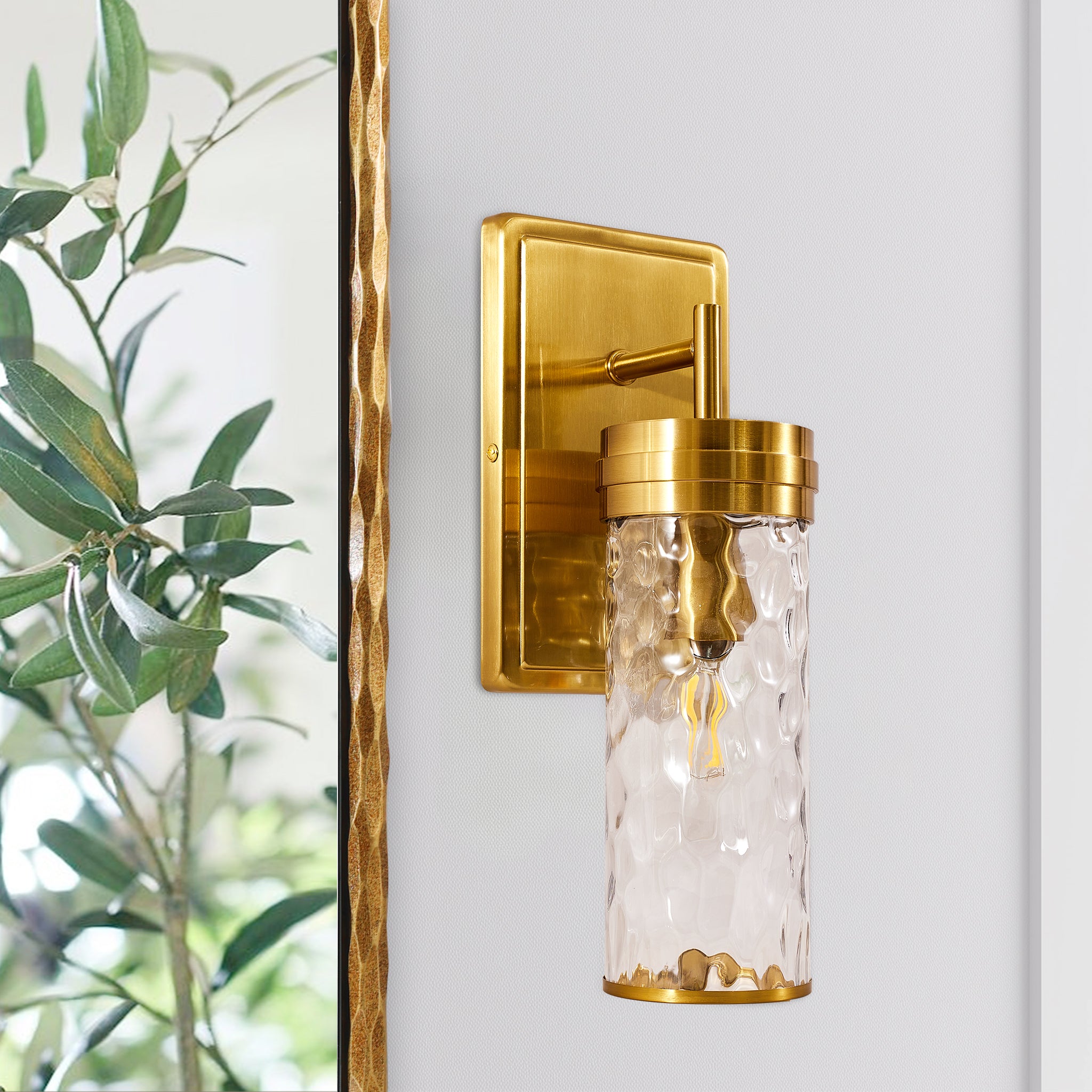 Tube Flow Hammer Glass Shade Bathroom Wall Sconces