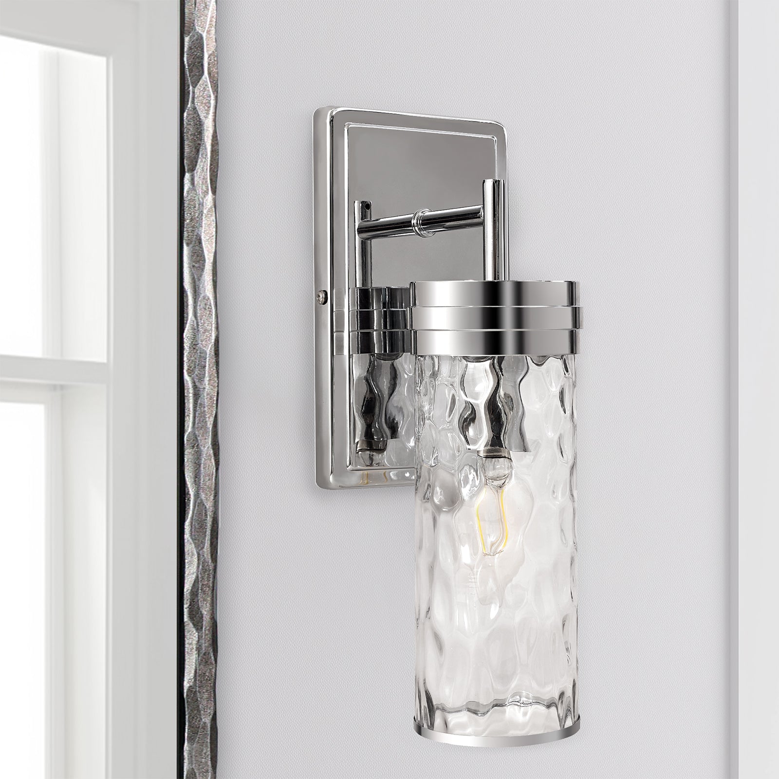 Tube Flow Hammer Glass Shade Bathroom Wall Sconces