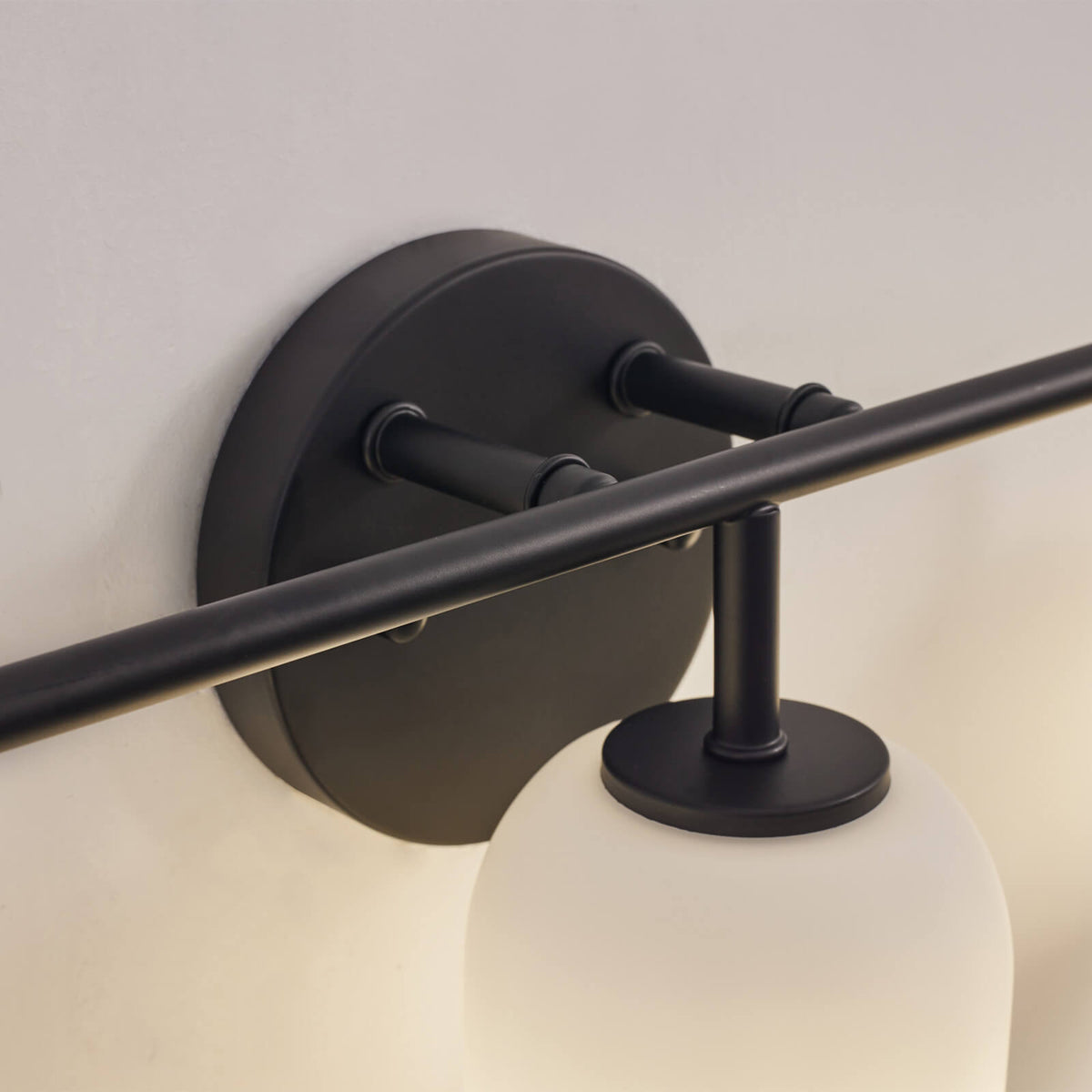 Modern Milk Glass Shade Vanity Light Wall Sconce