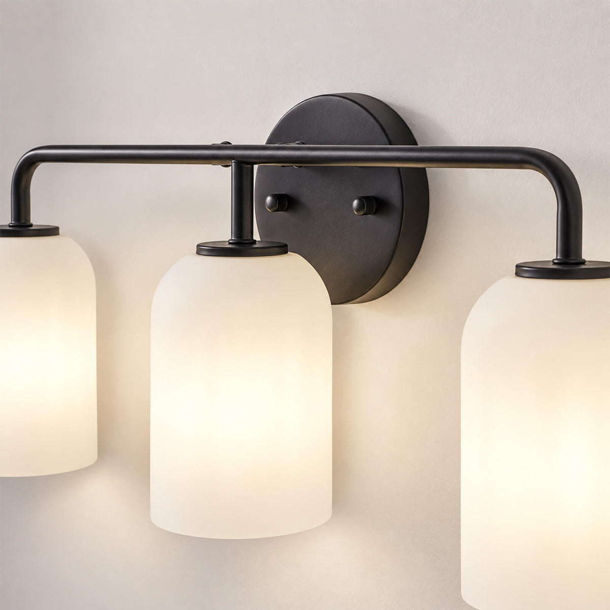 Modern Milk Glass Shade Vanity Light Wall Sconce