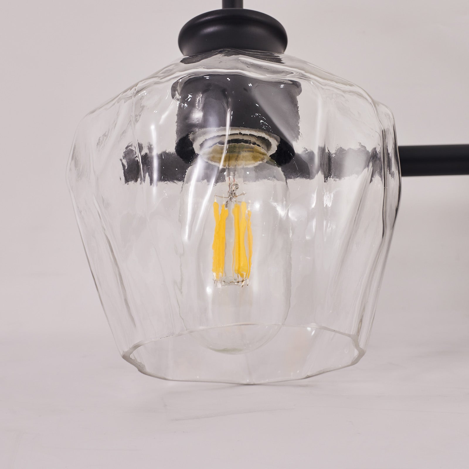Contemporary Hammer Glass Shade Gooseneck Bathroom Wall Sconce