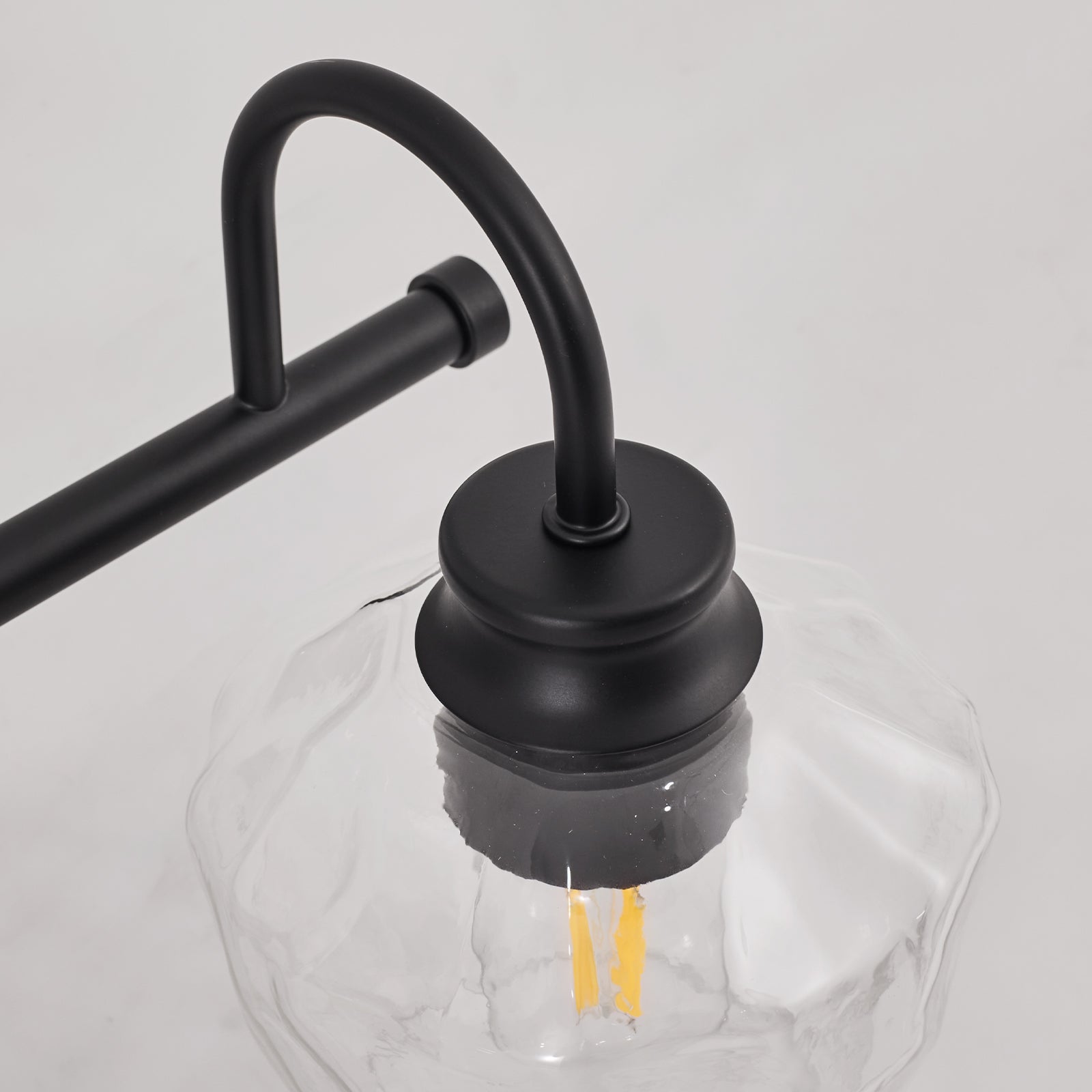 Contemporary Hammer Glass Shade Gooseneck Bathroom Wall Sconce