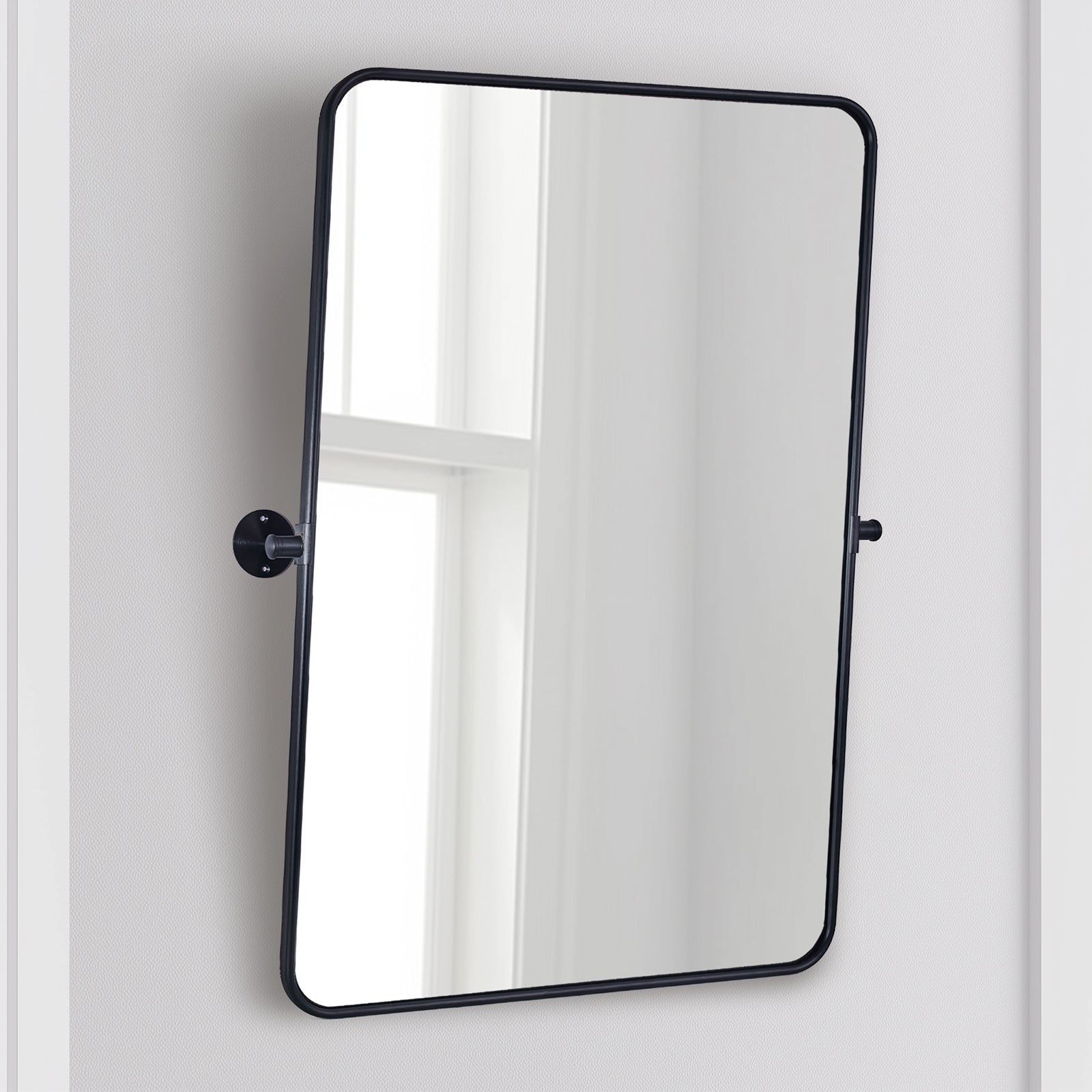 Modern Rectangle Pivot Mirror Adjustable Floating / Tilting Bathroom Mirror