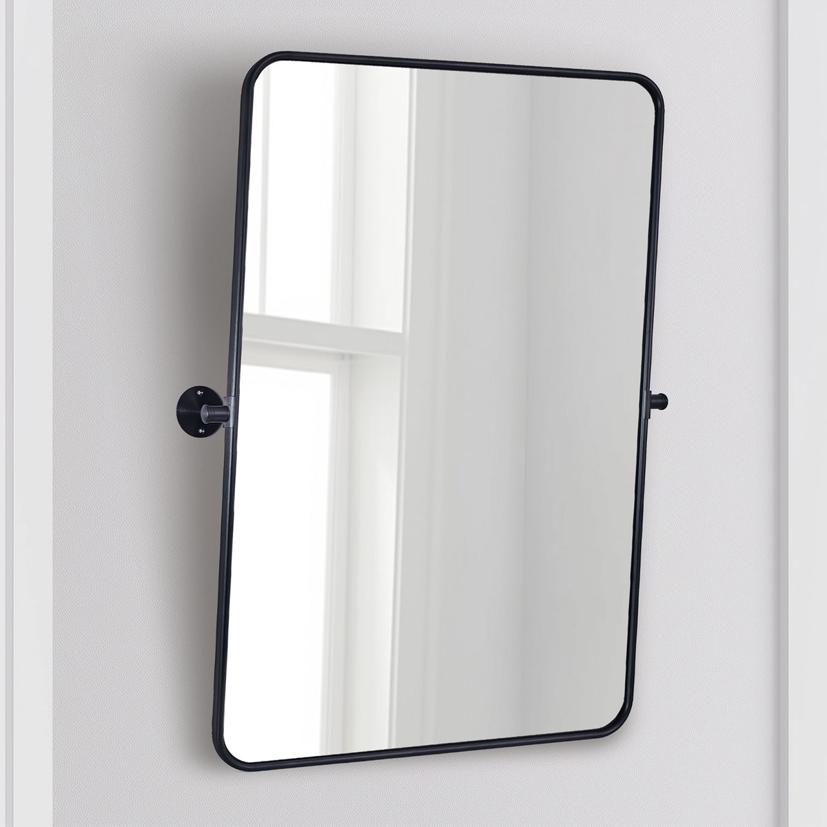Modern Rectangle Pivot Mirror Adjustable Floating / Tilting Bathroom Mirror