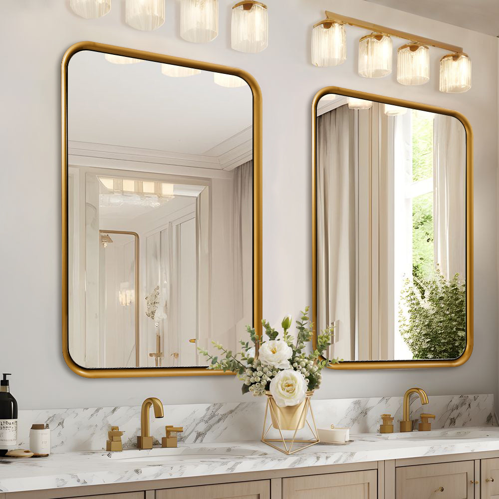 Open Box Like New:Metal Reverse Expansion Frame Suspended Mirror Rectangle Wall Mirror