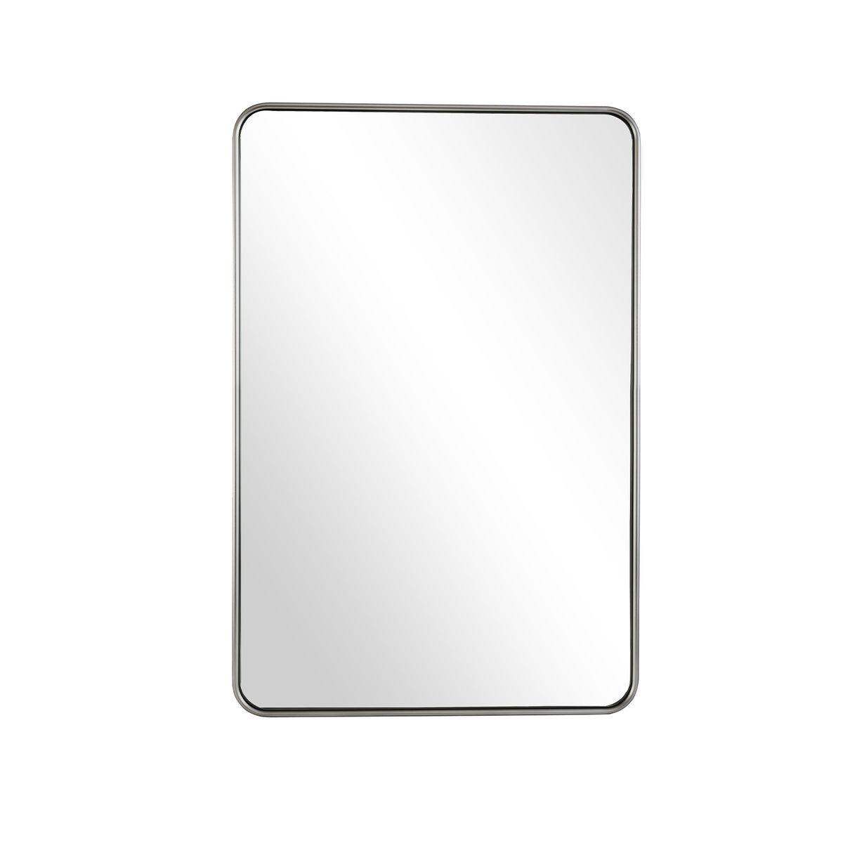 Contemporary Rounded Rectangular Bathroom Wall Mirror| Aluminum U-Tube Framed