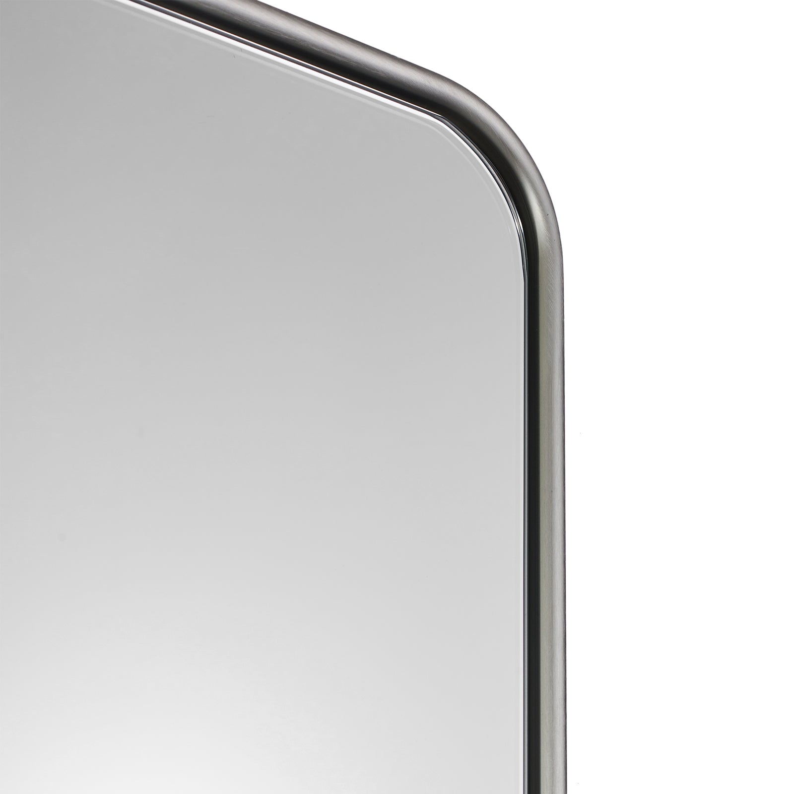 Contemporary Rounded Rectangular Bathroom Wall Mirror| Aluminum U-Tube Framed