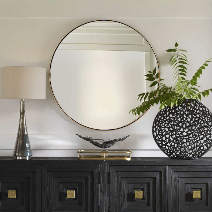 Contemporary Round Bathroom Mirrors Circle Wall Mirrors | Stainless Steel Frame