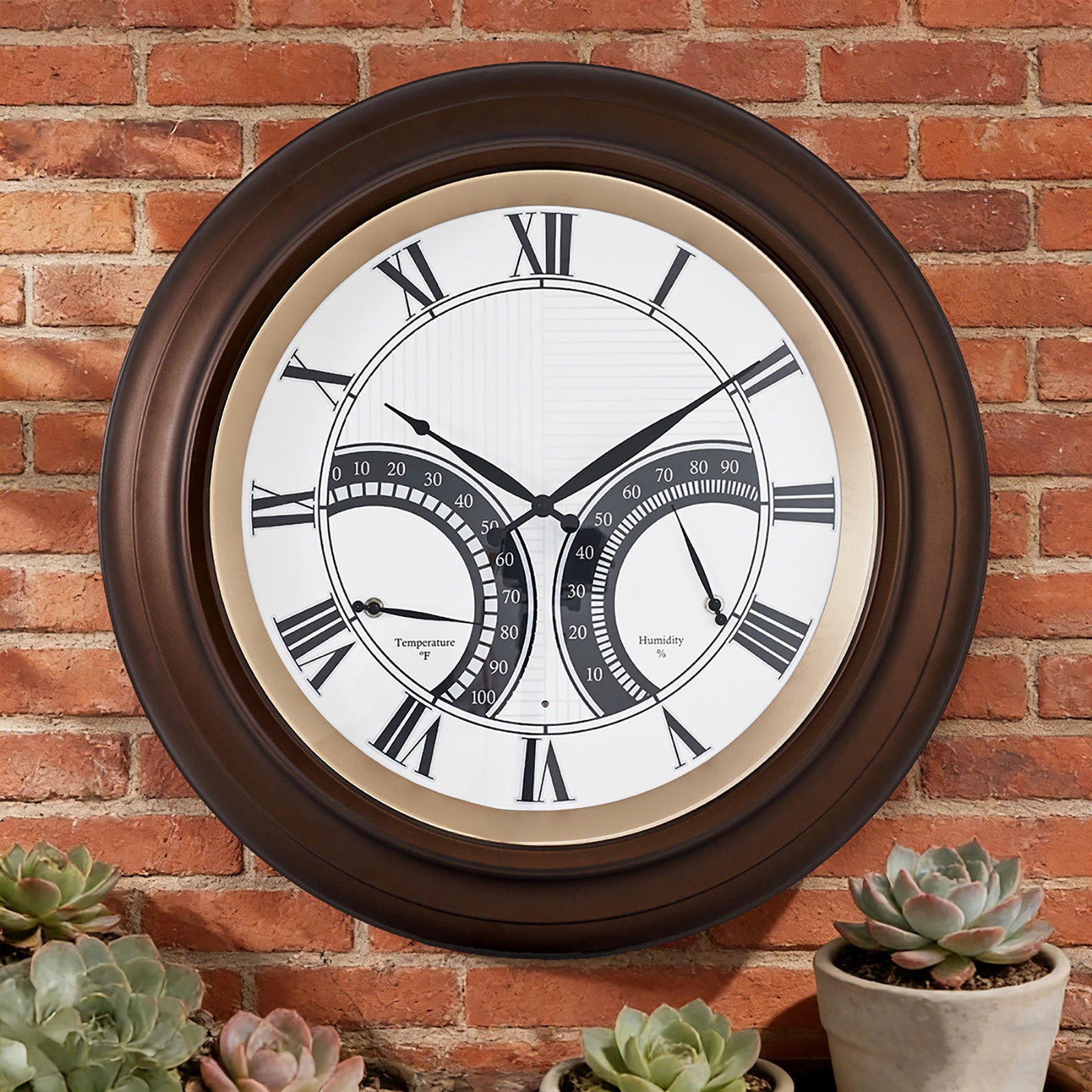 Contemporary 24 Inch Large Outdoor Wall Clock Waterproof Illuminated Clock,Stripe Dial