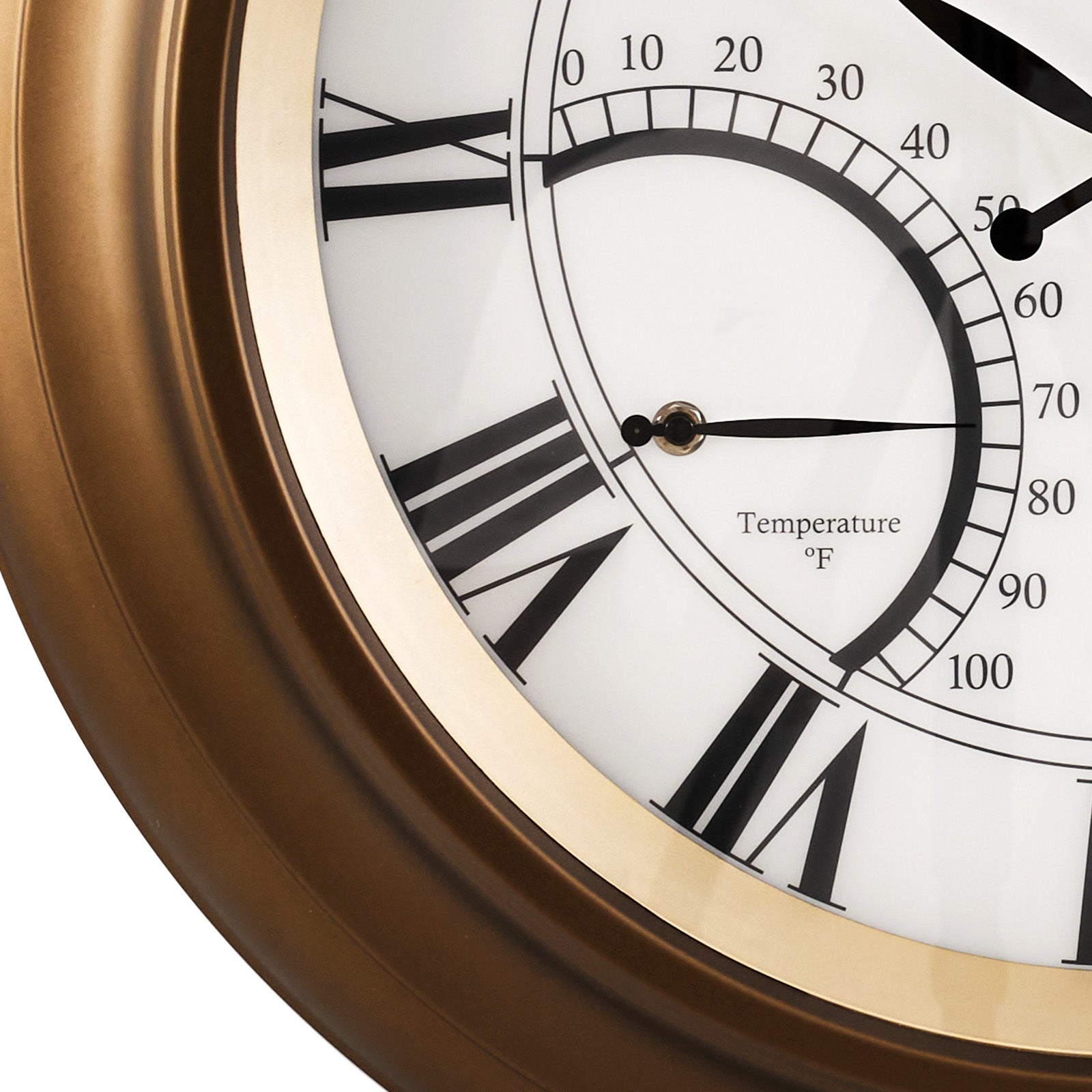 Contemporary Large Outdoor Wall Clock with Thermometer Waterproof Illuminated,24 Inch