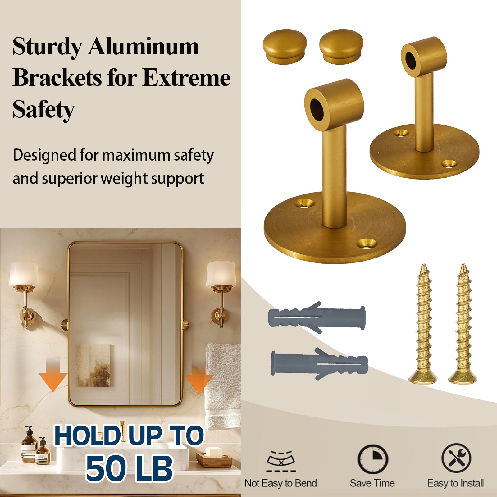 Modern Rectangle Pivot Mirror Adjustable Floating / Tilting Bathroom Mirror