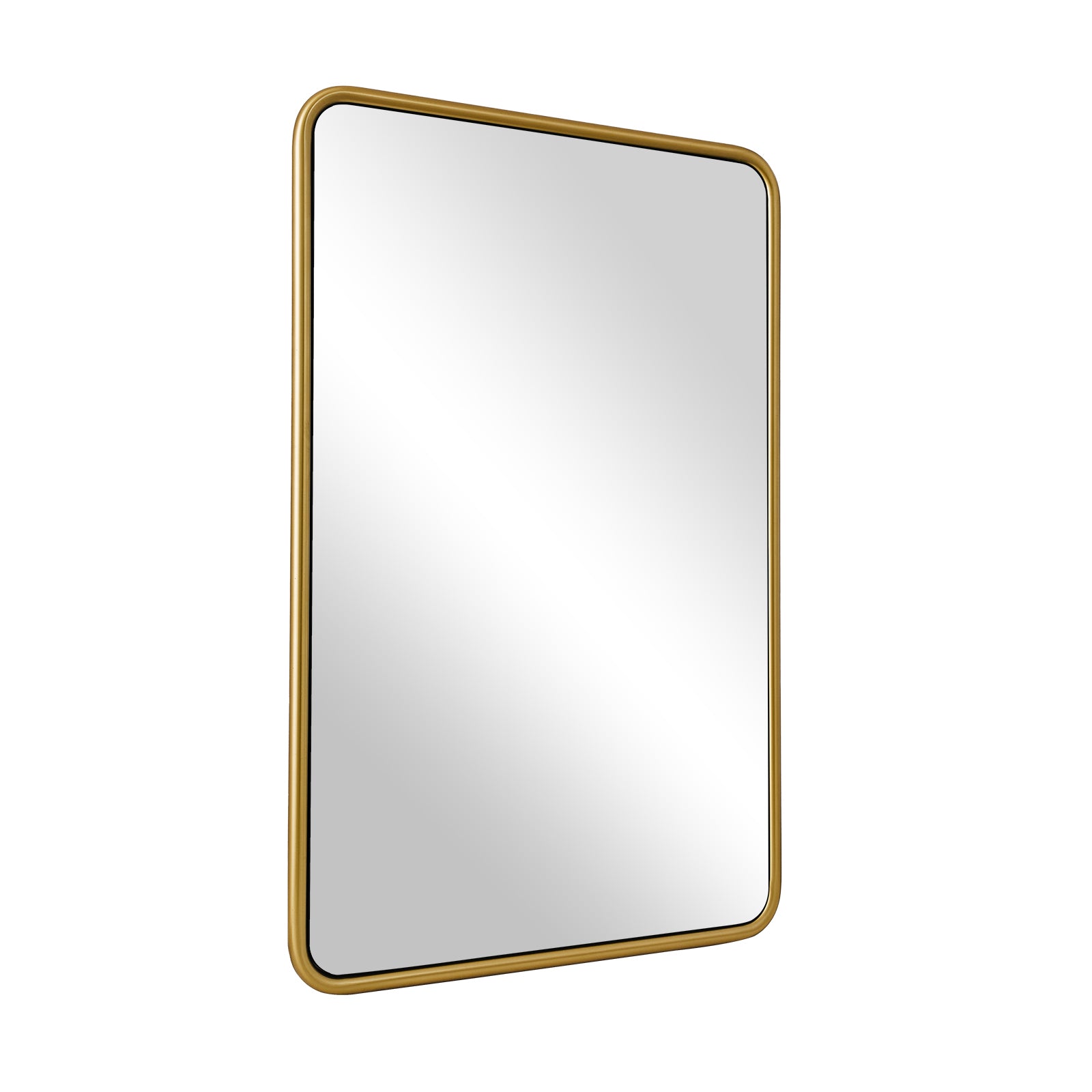 Contemporary Rectangle Bathroom Mirror |Rounded Stainless Steel Framed