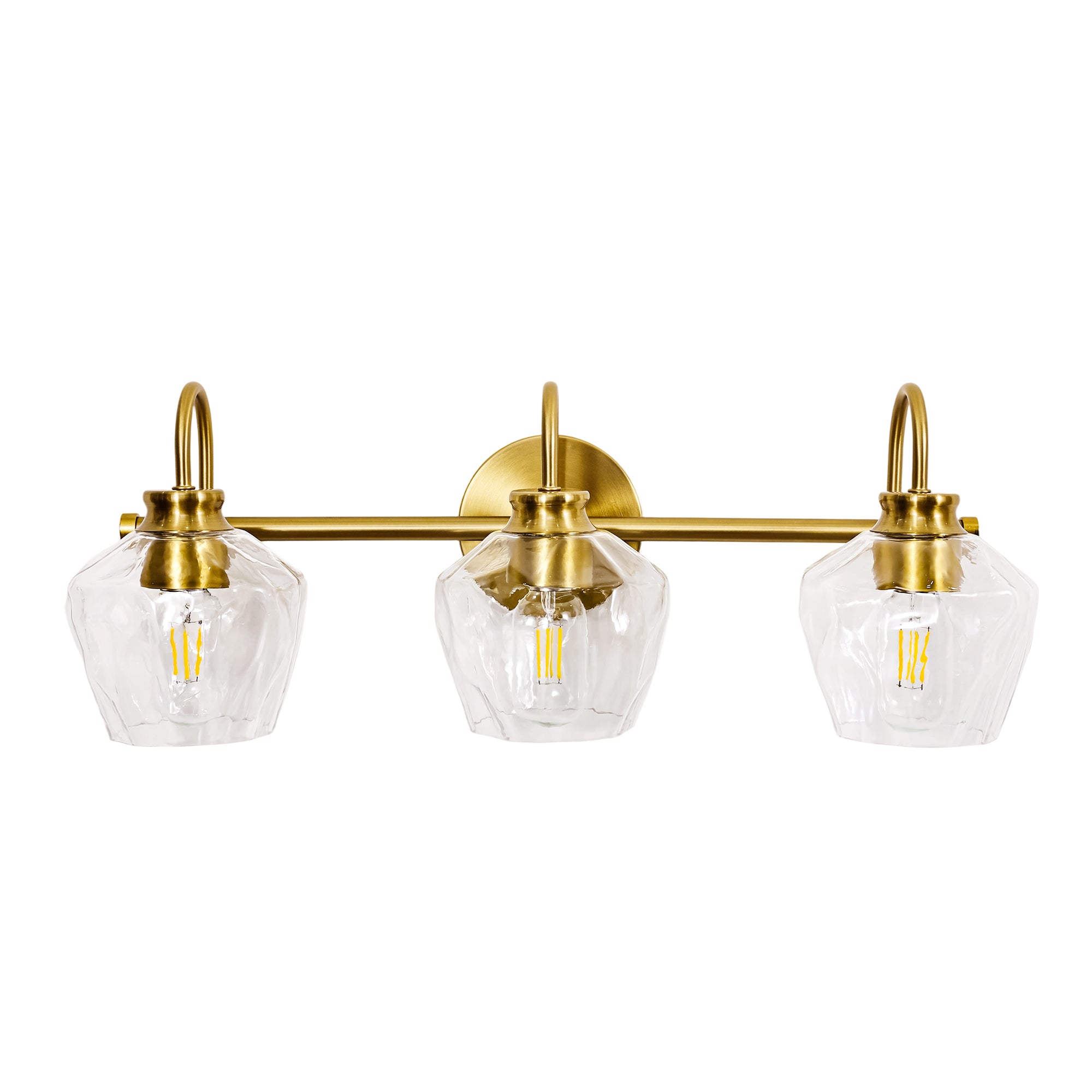 Contemporary Hammer Glass Shade Gooseneck Bathroom Wall Sconce