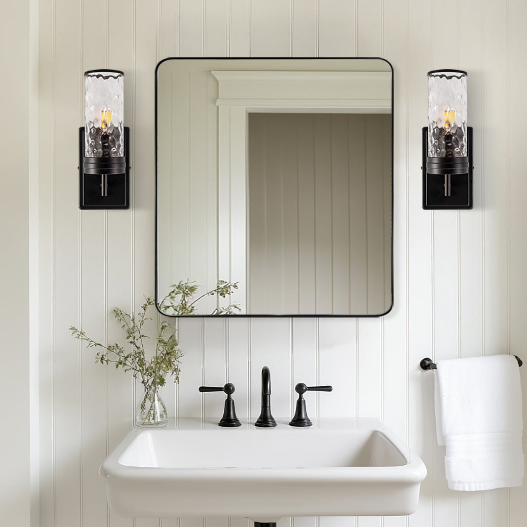 ANDY STAR Square Bathroom Mirror, Wall Decor Circle Mirror with Stainless Steel Frame