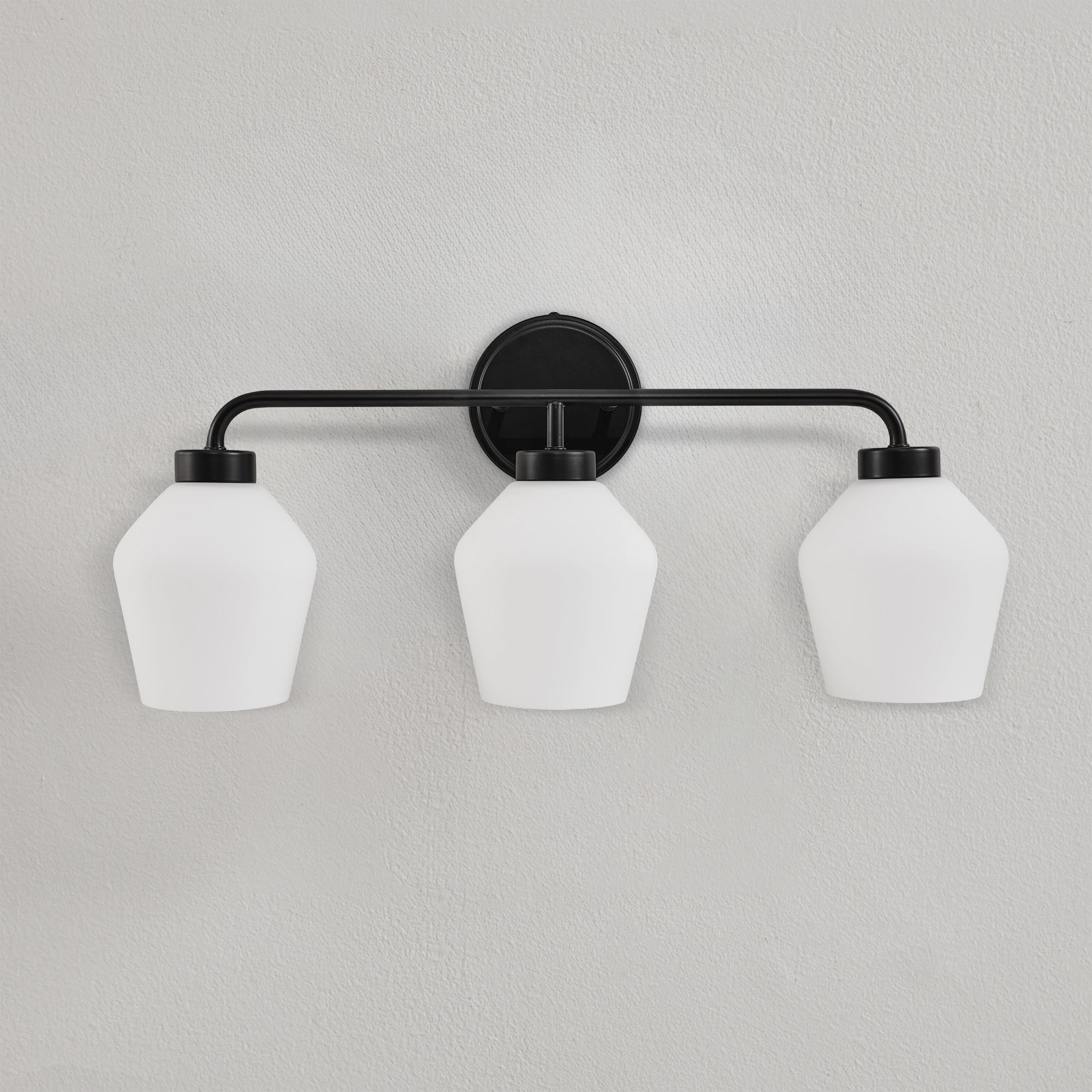 Contemporary Milk White Glass Shade Wall Sconce Bathroom Vanity Light Fixtures