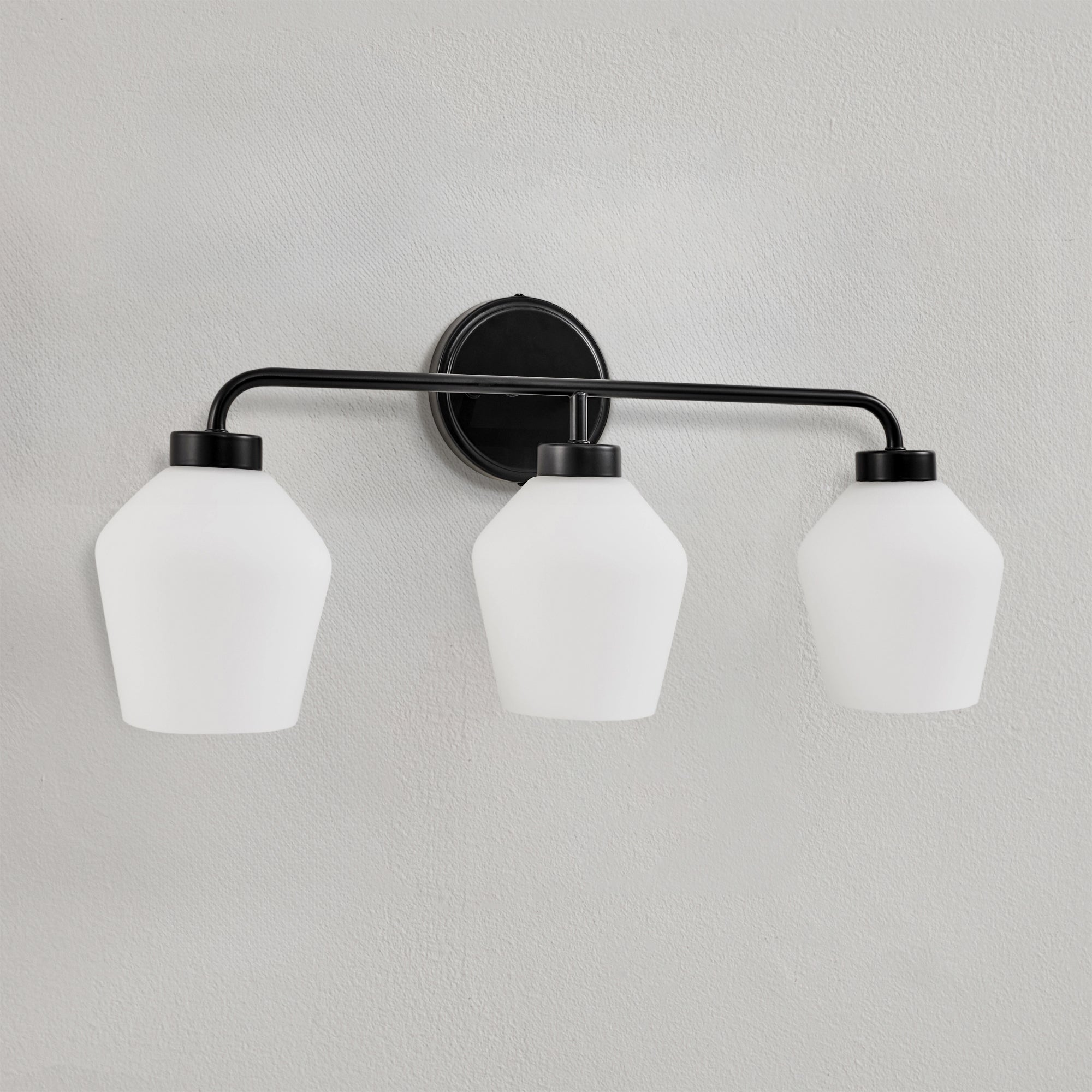 Contemporary Milk White Glass Shade Wall Sconce Bathroom Vanity Light Fixtures