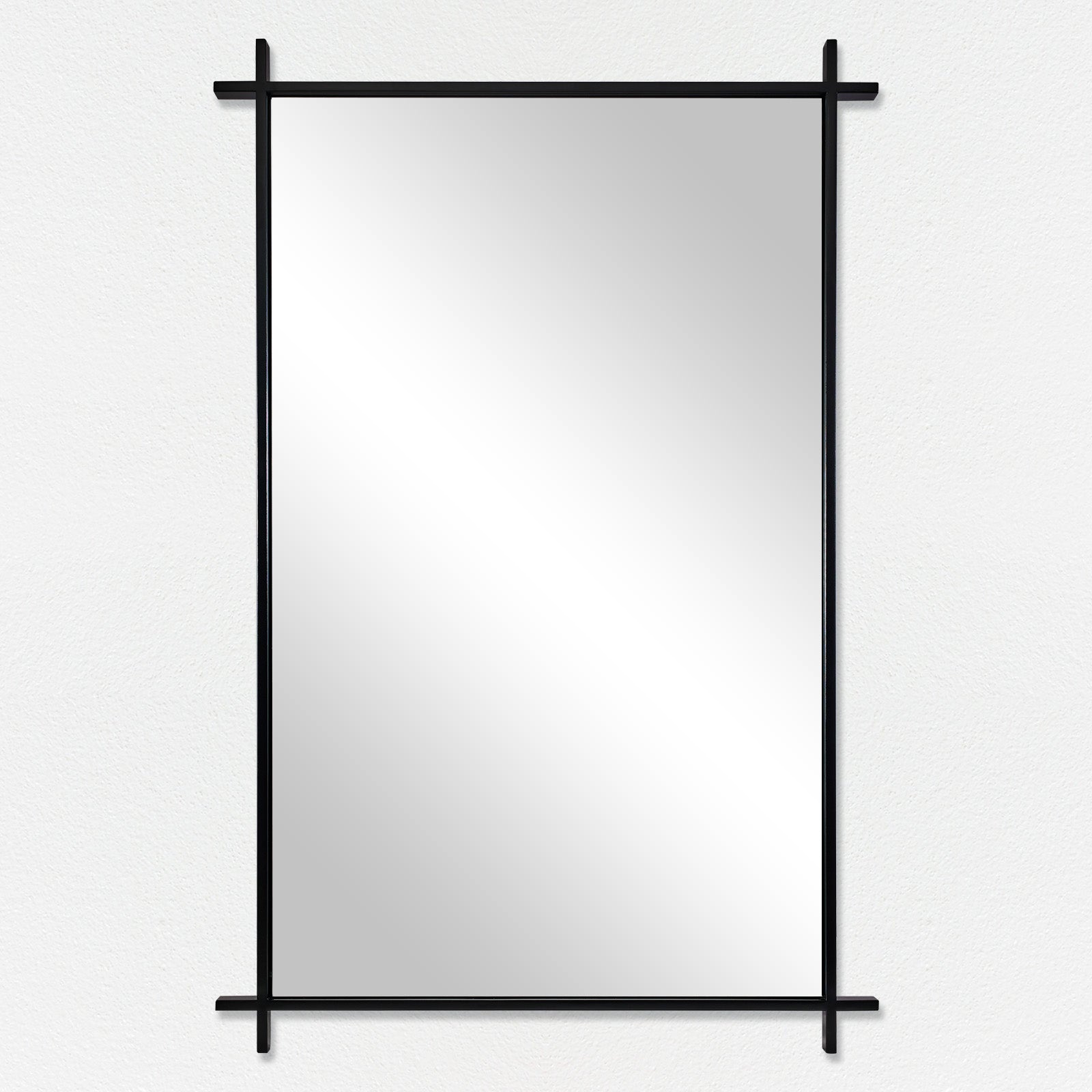 Vintage Cross Corner Rectangle Bathroom Wall Mirrors | Stainless Steel Framed