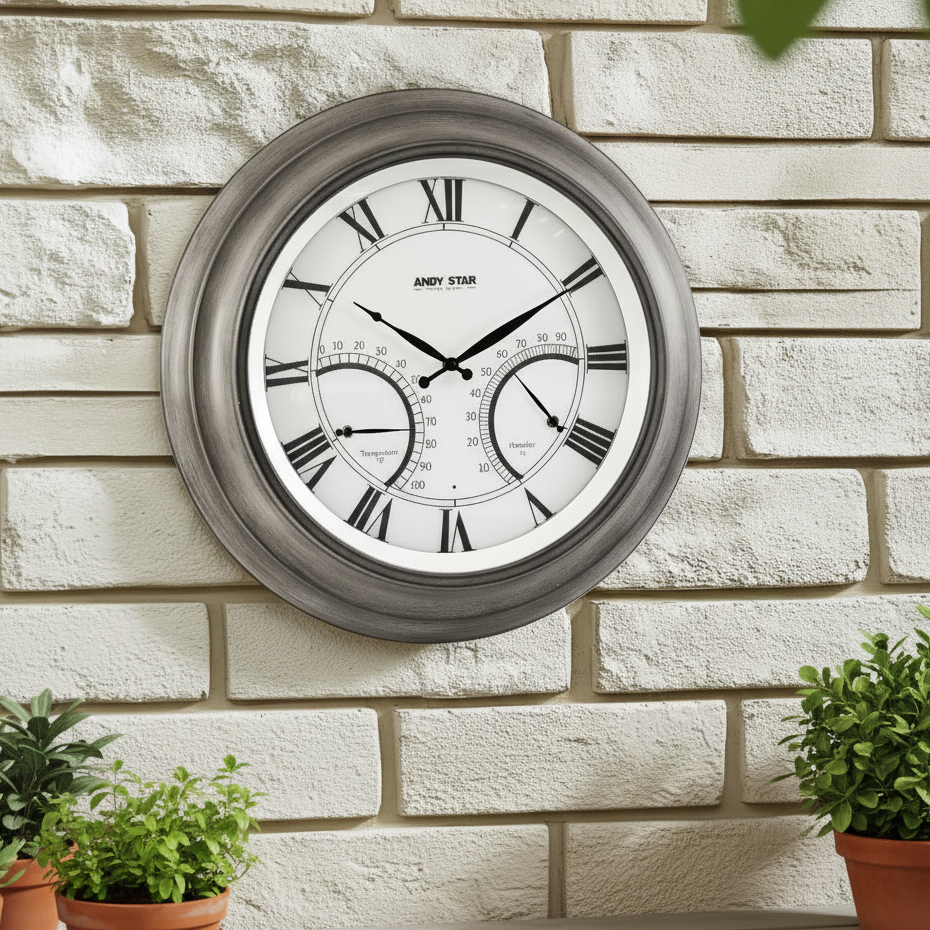 Brushed Gray Oak挂钟庭院墙面