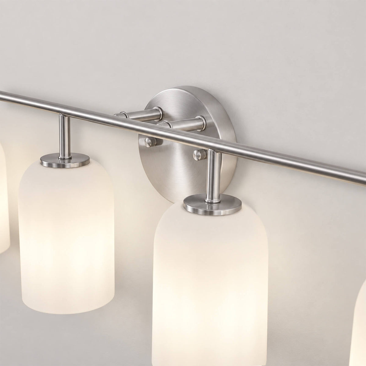 Modern Milk Glass Shade Vanity Light Wall Sconce