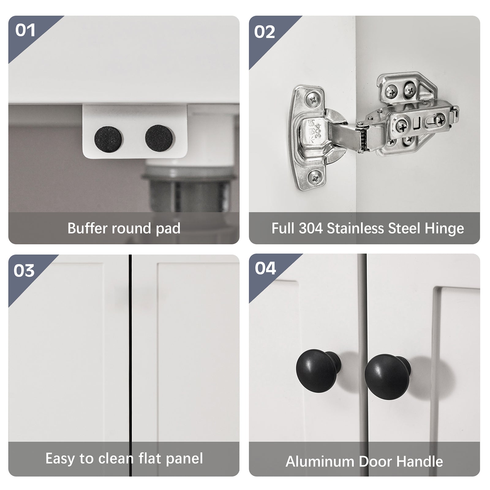 Modern Bathroom Vanity with Sink Combo, Bathroom Vanity Cabinet with 2 Doors and Shelf