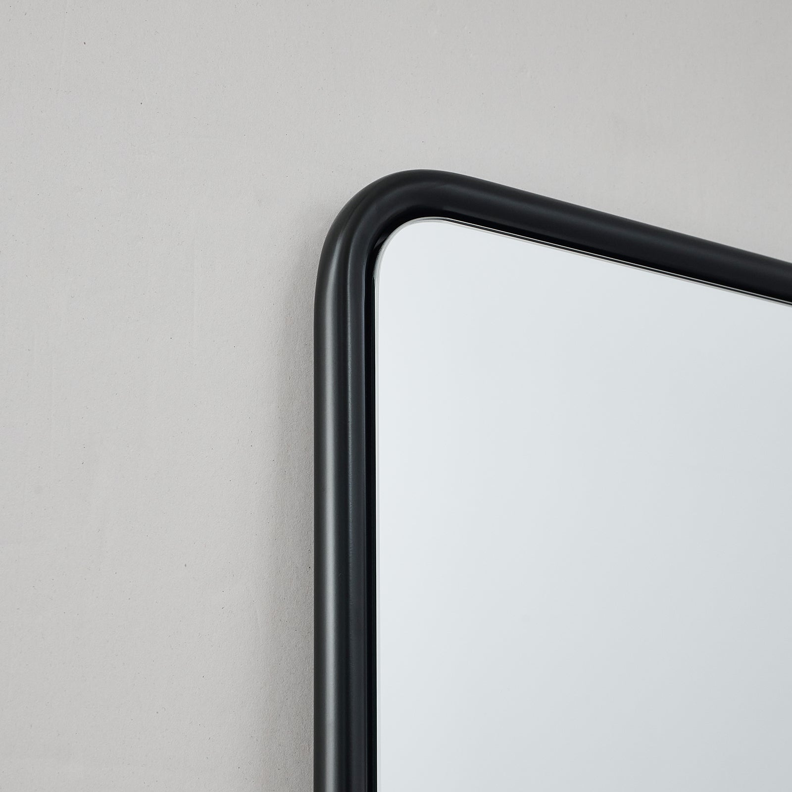 Contemporary Rectangle Bathroom Mirror |Rounded Stainless Steel Framed