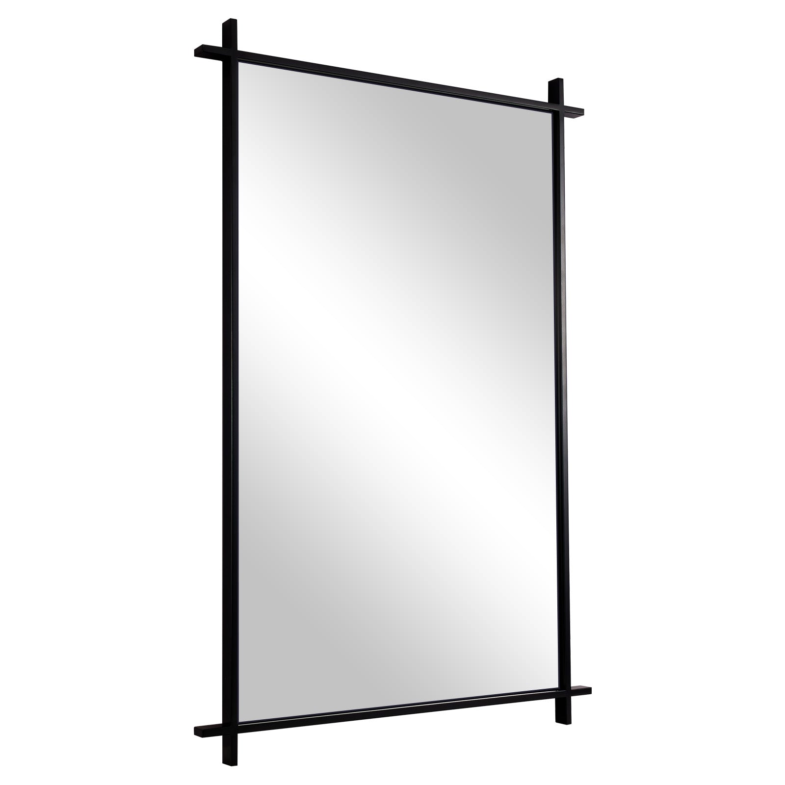 Vintage Cross Corner Rectangle Bathroom Wall Mirrors | Stainless Steel Framed