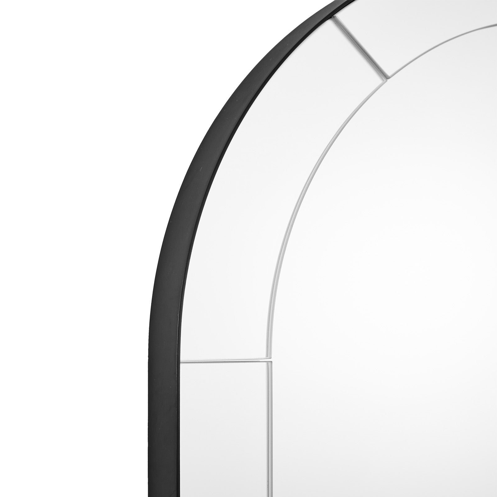 Minuette Glass Tile Edge Arched Mirror Bathroom Vanity Mirror | Stainless Steel Frame