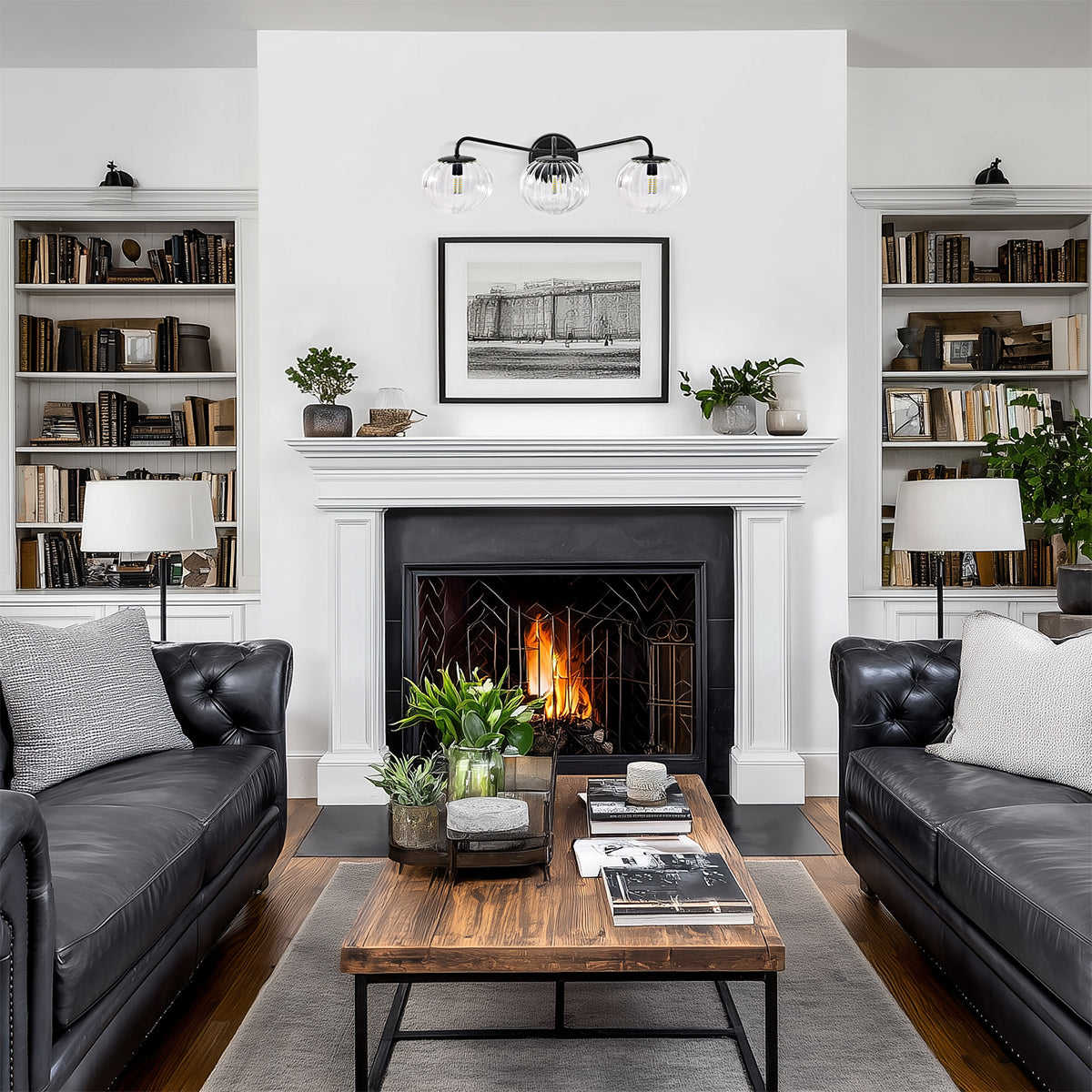 Contemporary Pumpkin Clear Glass Shades Bathroom Wall Sconce