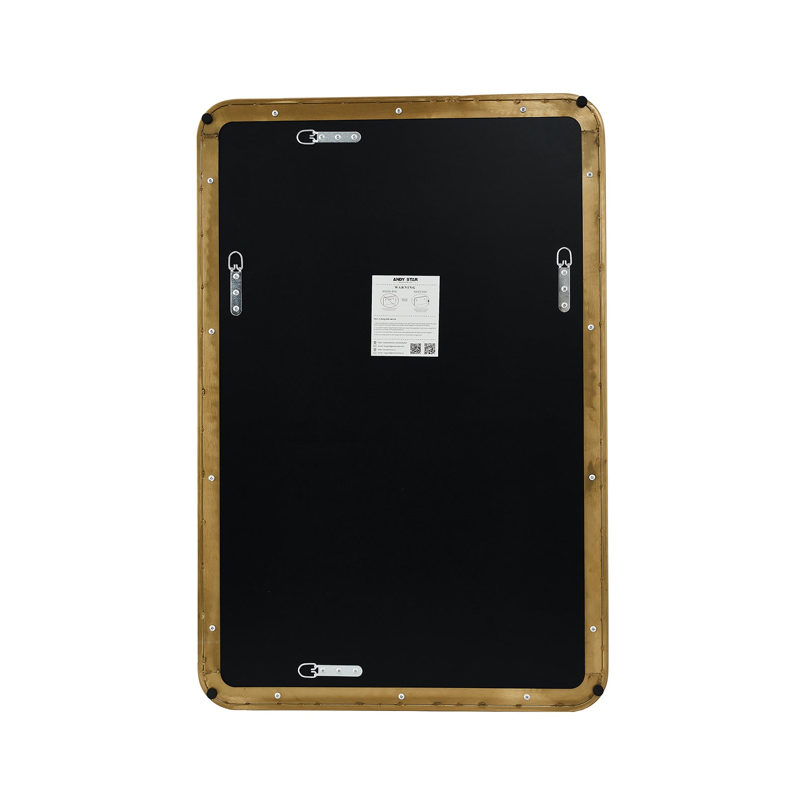 Open Box Like New:Modern Rounded Rectangular Bathroom Mirrors| Stainless Steel U-Tube Frame