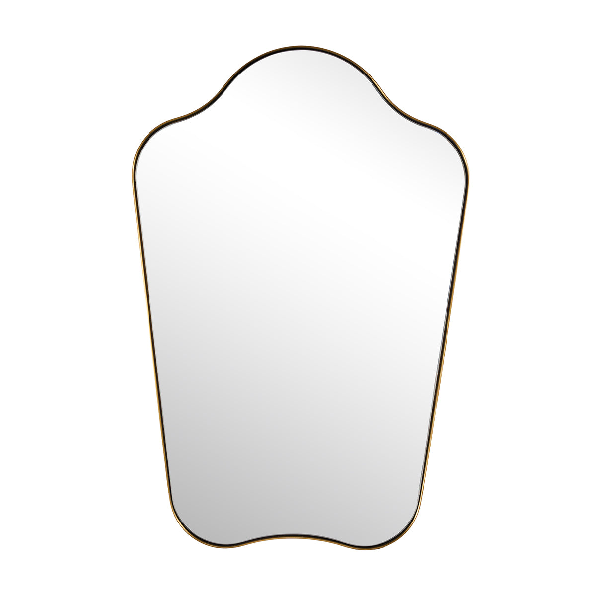 Contemporary Dual Arch Wall Mirror Irregular Scalloped Bathroom Mirror | Stainless Steel Frame