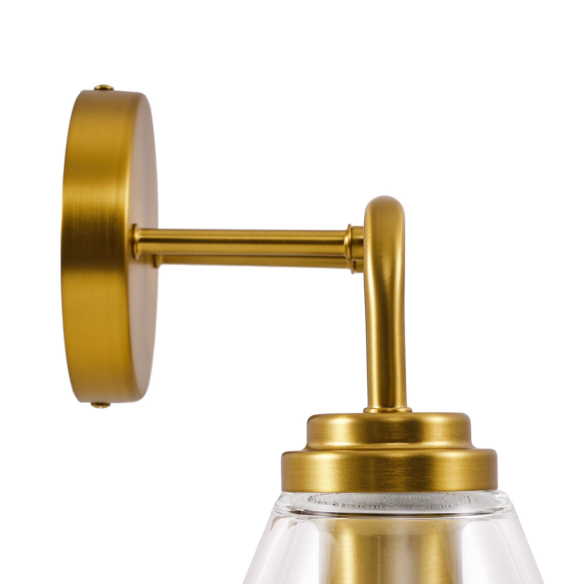 Open Box Like New:Modern Cone Clear Glass Shade Bathroom Wall Sconces