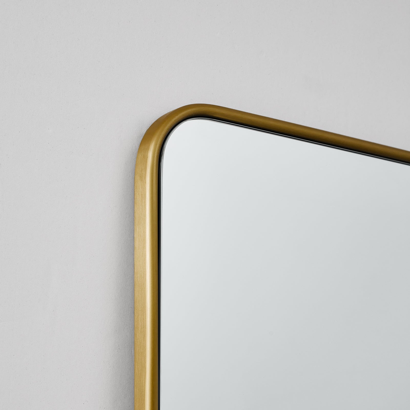 Contemporary Rounded Rectangular Bathroom Mirrors| Stainless Steel Thick Frame