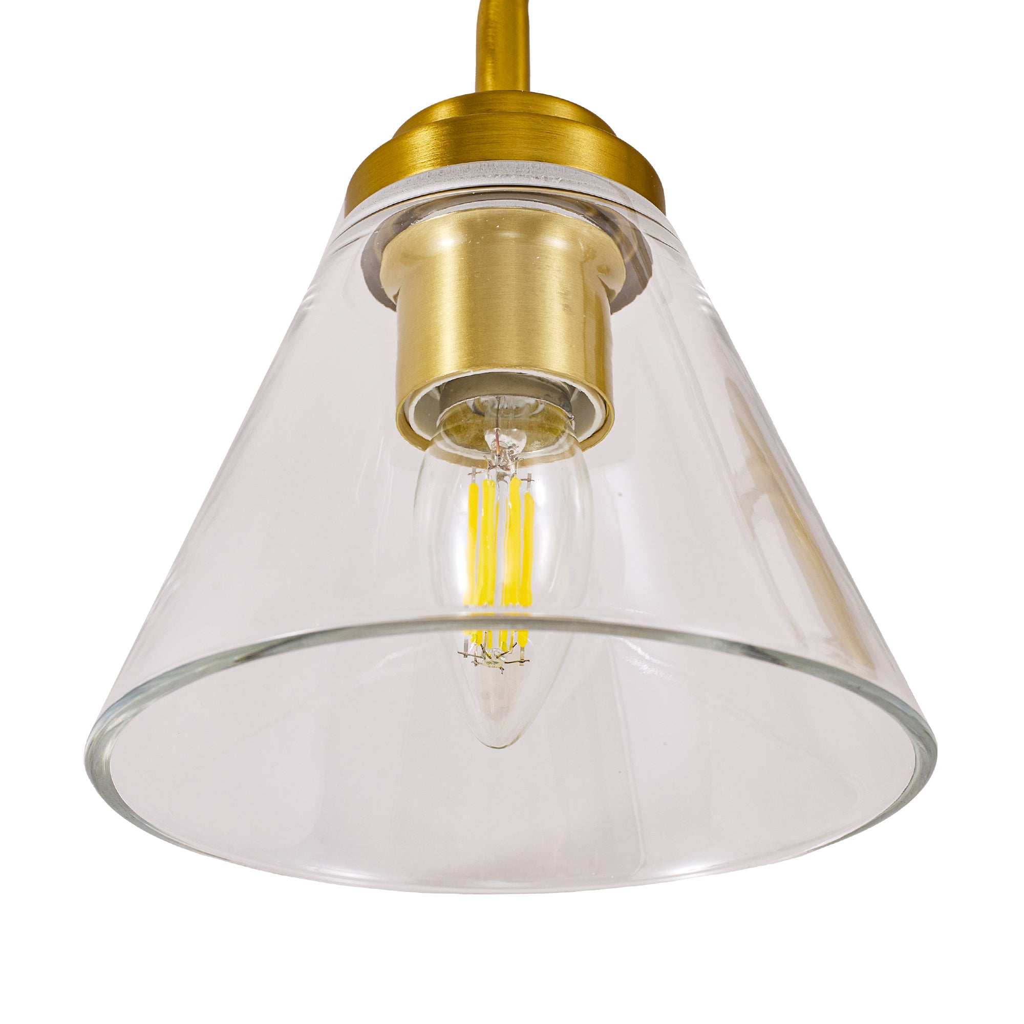 Open Box Like New:Modern Cone Clear Glass Shade Bathroom Wall Sconces